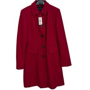 Vintage Banana Republic Women's Red Wool Blend Car Coat Jacket Size Medium